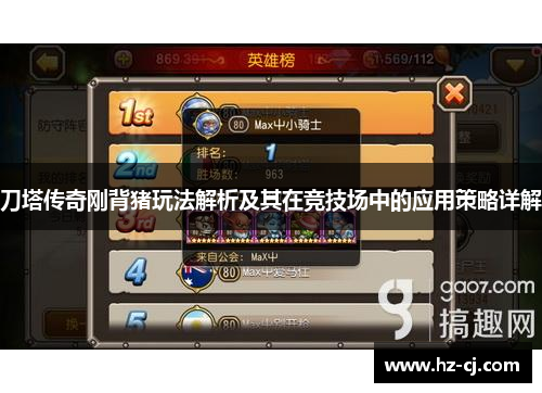 刀塔传奇刚背猪玩法解析及其在竞技场中的应用策略详解