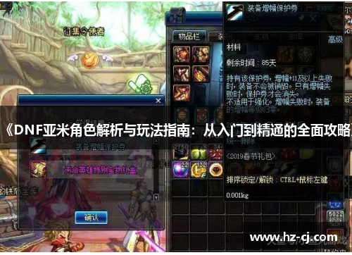 《DNF亚米角色解析与玩法指南：从入门到精通的全面攻略》